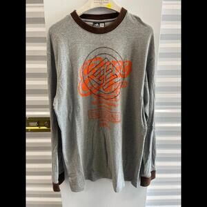VTG RARE Y2K ENYCE INDUSTRY STANDARD BROWN GRAY LONG SLEEVE SZ 3XL